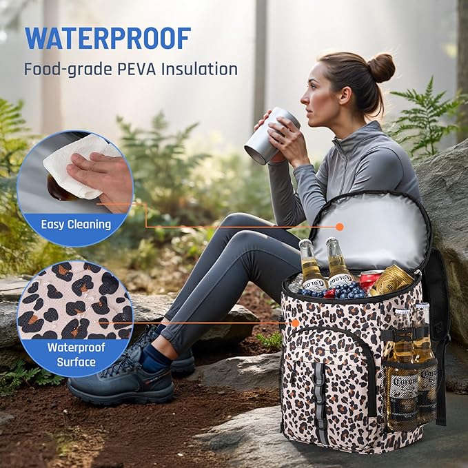 Cooler Backpack, Lightweight and Large Capacity Soft Backpack Cooler, Leak Proof Cooler Bag for Men Women