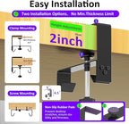 Under Desk Cable Management Tray - Under Desk Cord Management - Clamp/Screw Mount - Fabric Wire Management - Cable Raceways Tray Cord Hiders for Office/Home (Black, 28.6"×5.6")