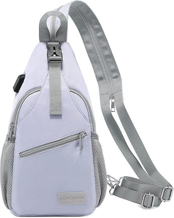 LOVEVOOK Sling Bag for Women Casual Daypack Nylon Crossbody Sling Backpack Travel Shoulder Bag Hiking Daypack