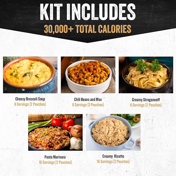 Ready Hour 120 Serving Entree Bucket-Freeze Dried Emergency Food Supply-Survival Meals with Long Shelf Life-Prepper Essentials for Disaster, Camping, Hiking, or Outdoor Use