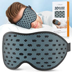 LitBear Breathable Sleep Mask, 3D Eye Mak Sleep for Side Sleepers Women Men, Light Blocking Sleeping Mask with Adjustable Strap, Soft Lightweight Eye Cover for Travel, Night Work, Nap -Ice Blue