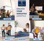 KINGJERRY Twin XL Air Mattress with Built-in Pump, 18" Raised Comfort, Upgraded 80" Length, Dual-Layer Leakproof, Support 500 lbs, 2 Min Inflation, Inflatable Blow-up Bed for Home Camping Guests