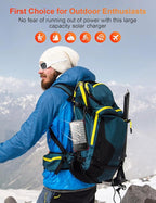 Solar Charger Power Bank, 40000mAh Portable Charger PD 20W Fast Charging Solar Power Bank Built in 4 Cables and USB-C in/Output, Camping Essentials External Battery Pack with Flashlights