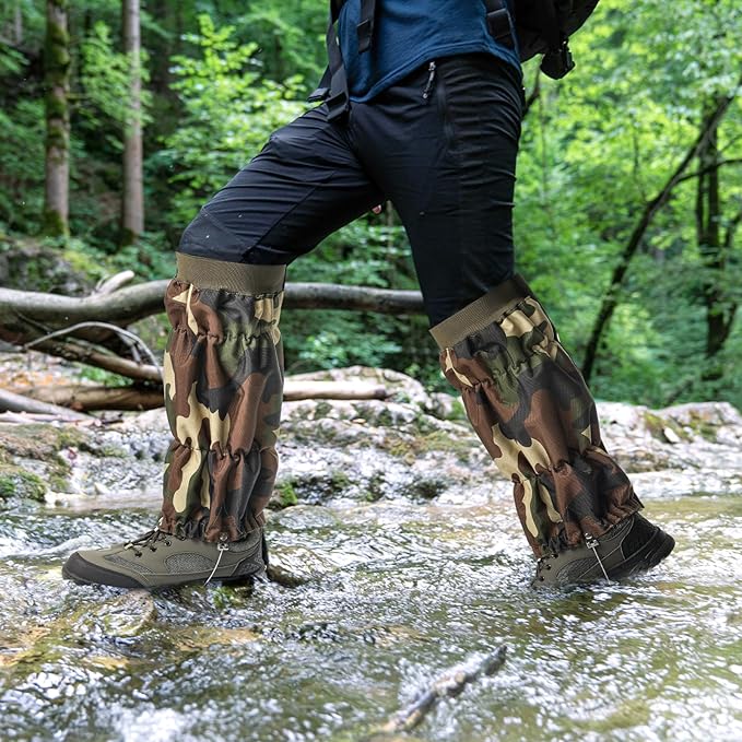 Snake Gaiters for Men Women Adjustable Waterproof Gators for Hiking Boots Lightweight Hunting Snake Guards for Lower Legs Snake Bite Proof Leggings Chaps