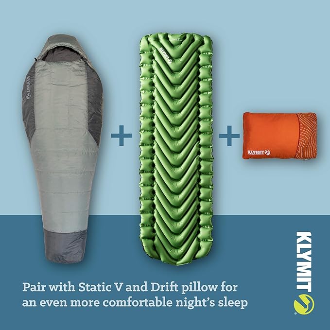 Klymit Sleeping-Bags KLYMIT Wild Aspen Lightweight Mummy Sleeping Bag, Best Gear for Cold Weather Camping, Hiking, Backpacking, Pair with Static V Sleeping Pad (Size Regular to XL)