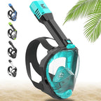 Khroom Full Face Snorkel Mask for Adults | New Valve Tech for Easy Breathing | 3X Larger Air Intake | Leak-Proof & Anti-Fog | Premium Snorkel Gear | Scuba Mask with Action Cam Mount