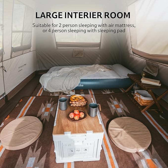 Naturehike Village Instant Tent, 4 Person 8 Person Camping Tent with Full Rainfly, Waterproof Large Cabin Tents for Car Camping