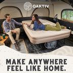 Queen Air Mattress with Frame, Self Inflating/Deflating Bed for Adults - PeakRest Blow Up Bed, Camping Cot with Mattress for Adults - Portable Queen Bed with Travel Rolling Case on Wheels