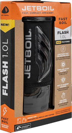 Jetboil Flash 1.0L Portable Fast Boil Stove for Camping and Backpacking with 1-Step Auto Ignition, New for 2025, Propane/Isobutane Burner with Cooking Cup