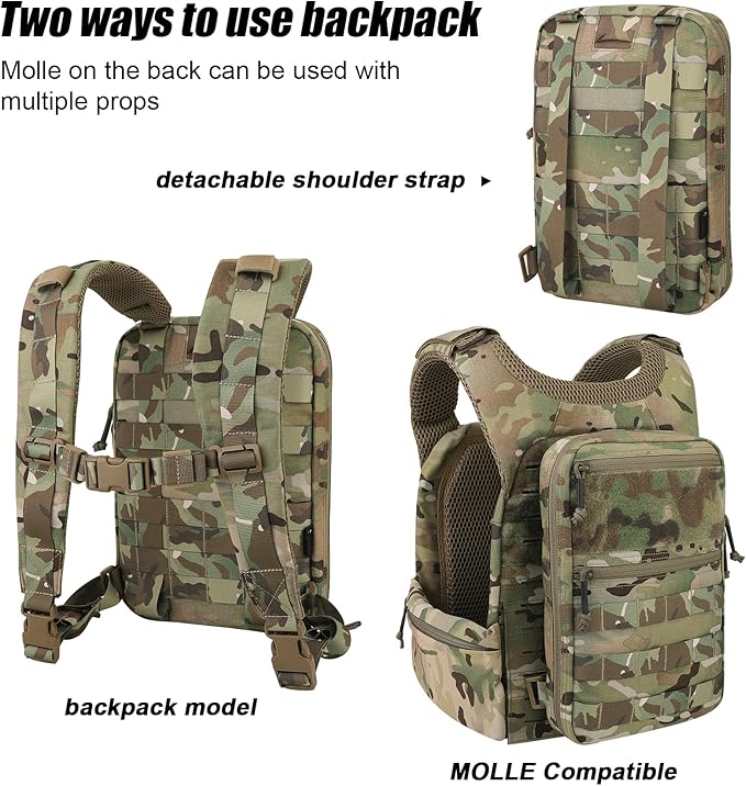 PETAC GEAR Tactical Molle Hydration Pack for 1.5L - Lightweight Water Reservoir Bag for Molle Vest Backpack, for Hiking, Hunting