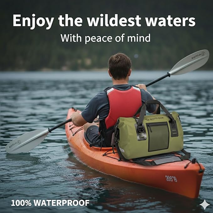 Earth Pak Waterproof Duffel Bag - Heavy Duty Motorcycle Dry Bag with Large Storage Space Perfect for Traveling, Camping, Kayaking, Fishing & Canoeing Bag 50L/70L/90L/120L Sizes