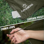 AlphaBeing Waterproof Outdoor Blanket with Merino Wool, Extra Thick Warm, Windproof, Packable Stadium Blankets for Cold Weather, Camping Gift, Pet, Car, Picnic, Concerts, 79" x 59", Olive