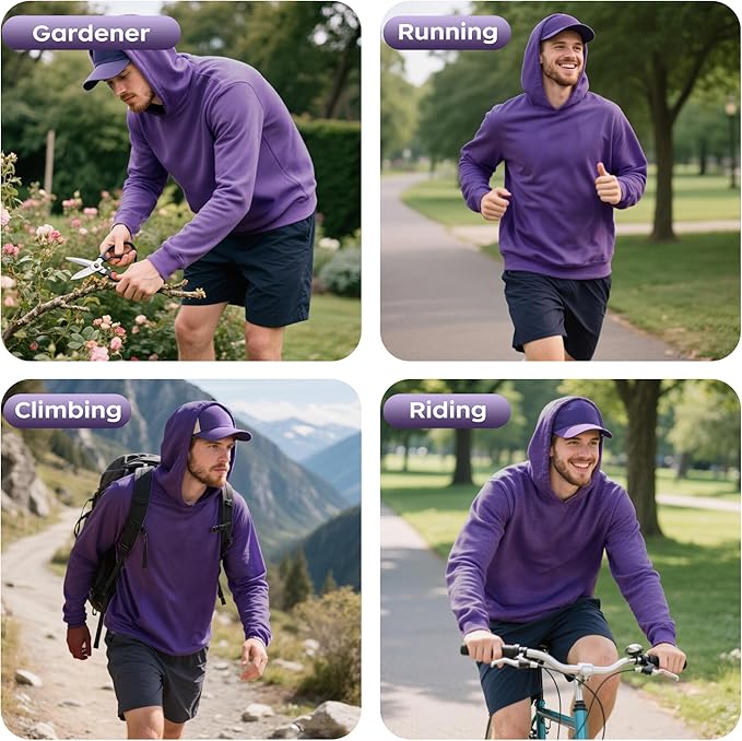 ProtectX High Visibility Sun Protection Lightweight Long Sleeve Hoodie, UPF 50+ Quick-Dry, SPF UV Shirt, Active Wear