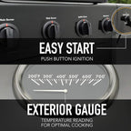 Kenmore 4-Burner Gas Grill with Side Burner, Outdoor BBQ Grill, Propane Gas Grill, Cast Iron Cooking Grates, Electronic Ignition, Warming Rack, Open Cart Design, 53000 BTUs, Black