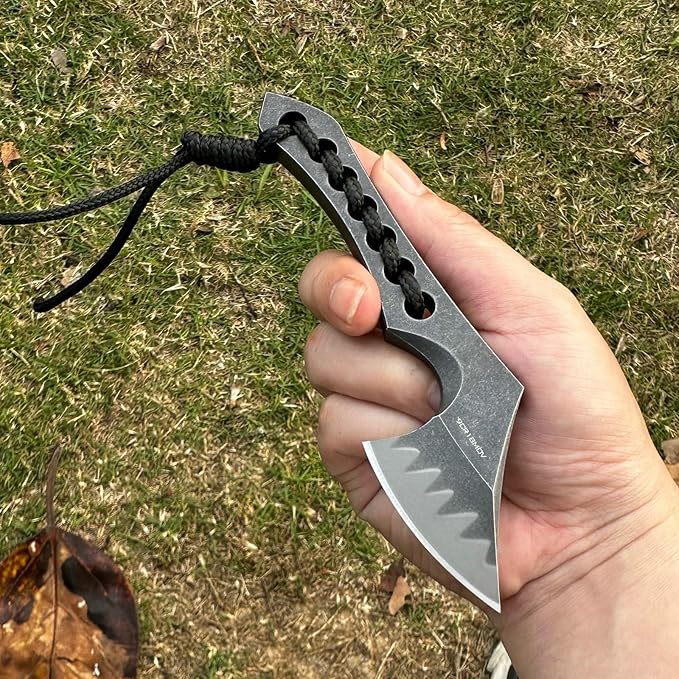 9CR18MOV Steel Mini Axe Tool With Sheath Survival Knives Fixed Blade Small Outdoor Camp Hatchet Camping Knife For Men EDC