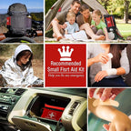 Small Emergency First Aid Kit Including 166 Pieces of Supplies to Clean, Treat, and Protect Minor Injuries for Outdoors, Camping, Auto, Home, and Workplace