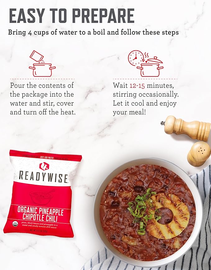 ReadyWise Emergency Food Supply - 90 Servings Organic Bucket, Protein Meals, Dehydrated & Freeze Dried Survival Food for Backpacking, Camping Essentials & Prepping Supplies, up to 25 Year Shelf Life