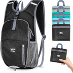 15L Hiking Backpack - Small Lightweight Packable Daypack Travel Outdoor Foldable Shoulder Bag Camping Hiking Backpack for Women Men - Black