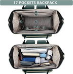 Laptop Backpack Women Work Bag: 15.6 inch Work Bookbag with USB Charging Port Large Travel Backpack Purse for College Nurse Casual Daypack for Teacher Professional Computer Backpack Beige Dark Green