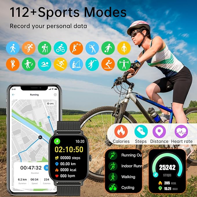 Smart Watch for Men Women Fitness: Make Answer Call Digital Mens Watches Waterproof Running Pedometer Smartwatch for Android Phone iPhone Samsung Compatible Sleep SpO2 Heart Rate Monitor Step Tracker