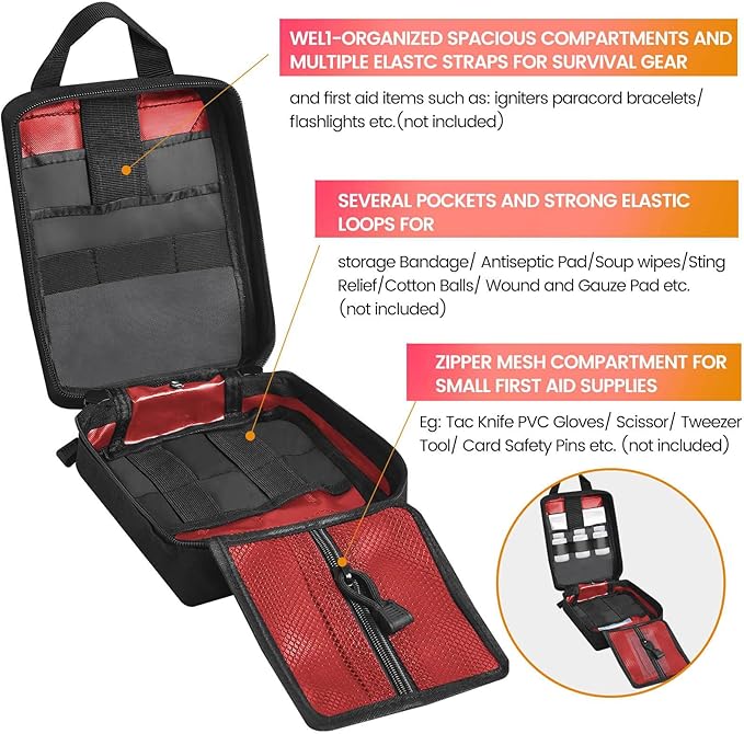 Medical Molle Pouch Tactical - 1000D Nylon First Aid Pouch, Big Capacity EMT Pouch Utility, Heavy Duty Military Grade Rip-Away Ifak Pouch for Home and Outdoor Activities（Bag Only