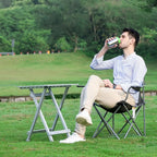 SUNNYFEEL Folding Camping Table - Lightweight Aluminum Portable Picnic Table, 18.5x18.5x24.5 Inch for Cooking, Beach, Hiking, Travel, Fishing, BBQ, Indoor Outdoor Small Foldable Camp Tables