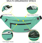 MAXTOP Large Crossbody Fanny Pack with 4-Zipper Pockets,Gifts for Enjoy Sports Festival Workout Traveling Running Casual Hands-Free Wallets Waist Pack Phone Bag Carrying All Phones