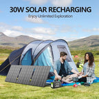 Solar Generator, 127W(Peak 150W) 88.8Wh Portable Power Station with 30W Solar Panel, 110V Lithium Battery Pack with Ac Outlet, Soalr Powered Generator for Home,Camping