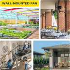 FUGOO 30'' Oscillating Wall Mounted Fan With Remote Control,BLDC Motor, Large air flow range From 3200CFM to 8800CFM, 4-Speed Heavy Duty Industrial Wall Fan for Factory, Commercial, Garage, Warehouse