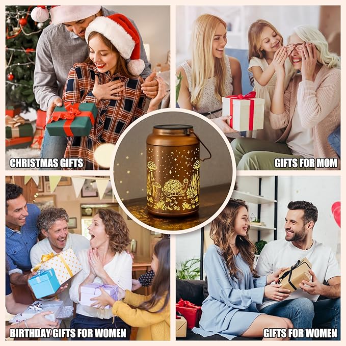 Solar Lanterns Outdoor Waterproof - Turtle Solar Lights Outdoor Garden Decor for Outside, Birthday Gifts for Women, Mom, Mothers Day Gifts, for Patio, Yard, Lawn, Balcony