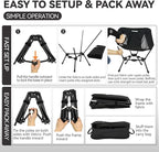 MARCHWAY Lightweight Folding Camping Chair, Portable Foldable Compact for Outdoor Camp, Travel, Beach, Picnic, Festival, Hiking, Backpacking, Supports 330Lbs (Black)