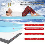 HOMBYS 3 INCH Thick Waterproof Memory Foam Camping Mattress for Outdoor Sleeping, Portable Roll Up Mattress Pad Mat for Travel Truck Bed Tent