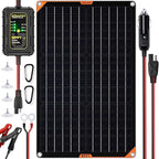 SUNAPEX 30W Flexible Solar Panel with MPPT Charge Controller, Solar Battery Charger Maintainer, 12V Waterproof Solar Trickle Charger for Car, Motorcycle, Boat, Marine, RV, Trailer, Tractor,Truck, etc