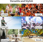 Oversized Camping Chair, Double Folding Loveseat Camping Couch with Pocket, Cup Holder and Carry Bag, Heavy Duty Portable Camping Chairs for Adults, Fishing, Sports, Trip, up to 660lbs, Black