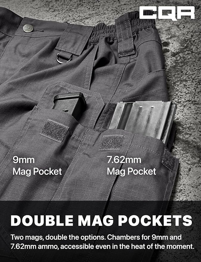 CQR Men's Tactical Pants, Water Resistant Ripstop Cargo Pants, Lightweight EDC Work Hiking Pants, Outdoor Apparel