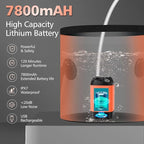 Portable Shower for Camping, 7800mAh Rechargeable Camping Shower with 3 Spray Modes, IPX7 Waterproof Portable Shower Pump for Outdoor, Hiking, Travel, Car, Pet-Long-Lasting Battery & Powerful Suction