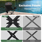 ALPHA CAMP Camping Chair 2 Pack Portable Chair with 3-Can Cooler Folding Chair with Side Pocket and Cup Holder, Collapsible for Camping, Tailgates, Beach, Fishing and Sports,2PC