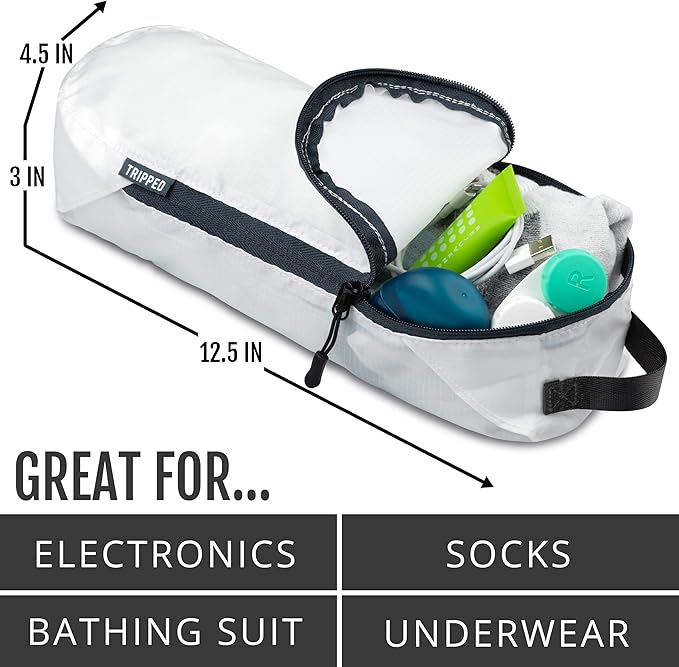 Extra Large Compression Packing Cube 6 Piece Set for Travel and Check Luggage by TRIPPED Travel Gear