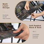 REDCAMP Oversized Hunting Chairs for Blinds with Thickened Cotton, Portable Folding Camo Padded Camping Chairs for Adults Hunting Seats with Hard Arms for Outside Outdoor, Camouflage