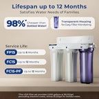 iSpring US31-PF Classic 3-Stage Under Sink Water Filtration System for Drinking, SGS-Tested PFAS Reducing, Tankless Under Sink Water Filter, High Capacity Water Filter for Sink, Pack of 1