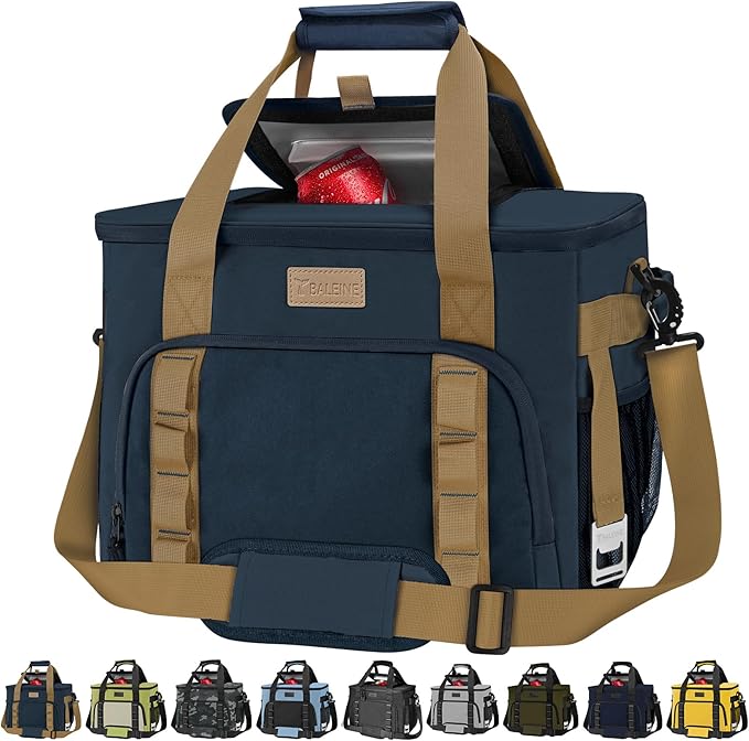 BALEINE Extra Large Soft Cooler Bag, Portable Leakproof Cooler, 40/60 Cans Volume for Beach, Camping, Kayaking, Travel, and Road Trips