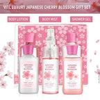 Bath and Body Gift Set, Japanese Cherry Blossom, 3-Piece Travel Size Collection, Shower Gel, Body Lotion, Body Mist, 3 Fl Oz Each, Natural Extracts, Ideal for Birthday, Mother's Day & Christmas Gifts