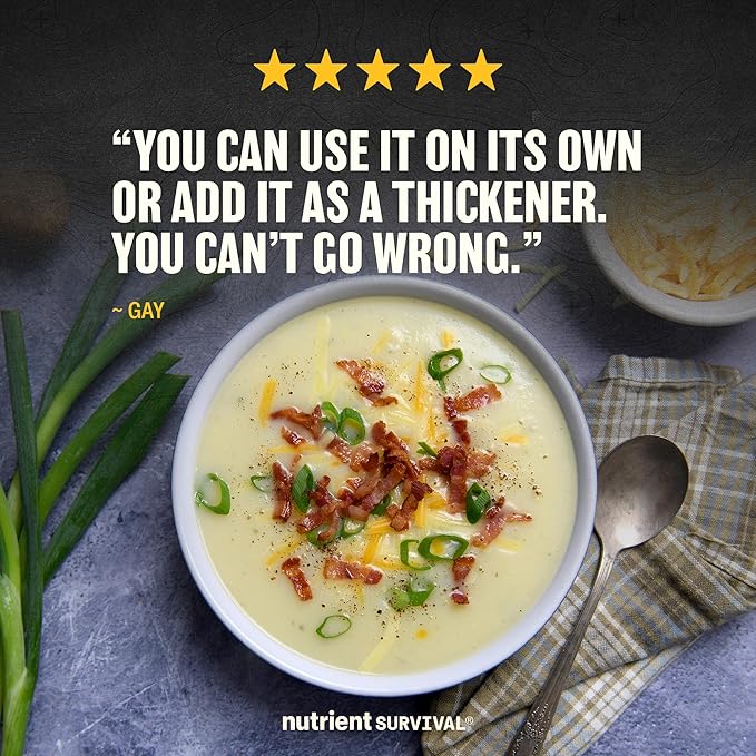 Nutrient Survival Potato Flakes, Powdered Vitamin Potato (4 Cans, 30 Servings per Can) for Mashed Potatoes, Soups, Emergency Food Supply & Camping Supplies, 38 Nutrients, Shelf Stable Up to 25 Years