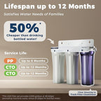 iSpring US31-NC Classic 3-Stage Under Sink Water Filtration System for Drinking, Reduces Chloramine, PFAS, Tankless Under Sink Water Filter, High Capacity Water Filter for Sink