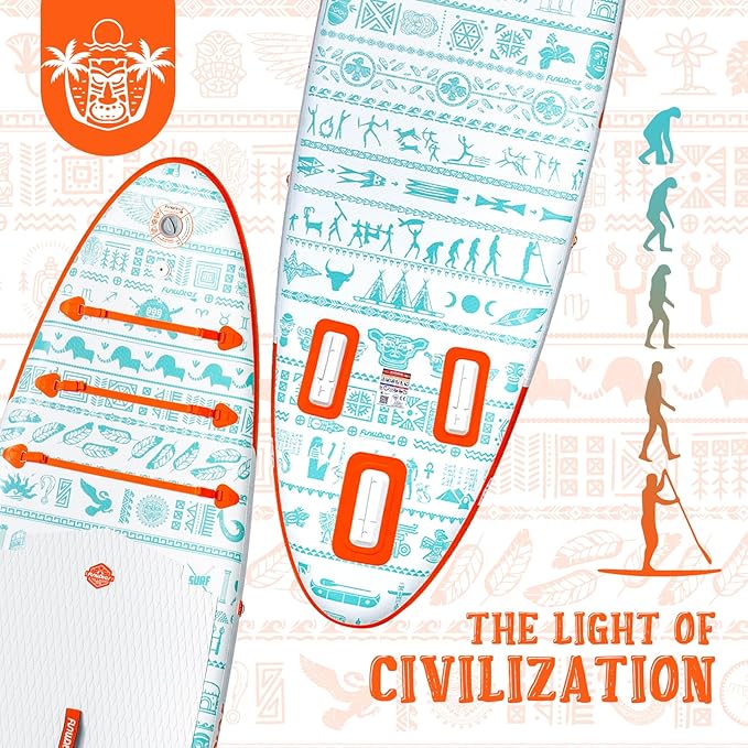 FunWater Inflatable Stand Up Paddle Board with Premium SUP Paddleboard Accessories, Anti-Slip EVA Deck, 11'/10'6'' Paddle Boards for Adults & Youth of All Skill Levels