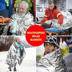 10 Pack Mylar Emergency Thermal Blankets for Survival, Thick Reusable Mylar Space Blankets Bulk 52x84 Emergency Foil Blankets for Warmth, Camping, Runners, Spa, First Responders