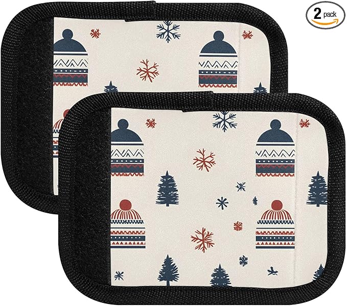 Christmas Hat Tree Luggage Handle Wrap for Suitcase Luggage Tags Handle Covers Identifiers Soft Decorations Travel Accessories 2 Pack