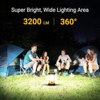 Camping Lantern, 3200LM Bright Camping Lights, 4600mAh Rechargeable LED Lantern, Flashlight for Power Outages/Fishing/Hurricane/Emergency, CT CAPETRONIX Camping Accessories (2-Pack)