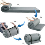 HOMBYS 3 INCH Thick Waterproof Memory Foam Camping Mattress for Outdoor Sleeping, Portable Roll Up Mattress Pad Mat for Travel Truck Bed Tent