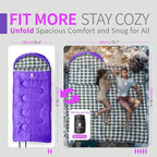 GEERTOP Flannel Sleeping Bags for Adults Big & Tall People Portable Cold Weather Envelope XXL All Seasons Camping Sleeping Bag